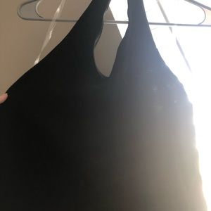 Black cropped halter top